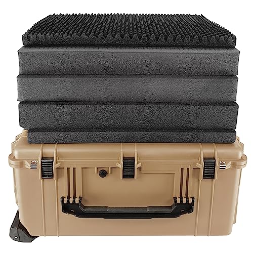 Eylar 31.5" X-Large Protective Roller Hard Case for Cameras, Drones, Tools, and AV Equipment with IP67 Waterproof, Shock Resistant, and Customizable Foam Inserts (Tan FDE) - color: Tan