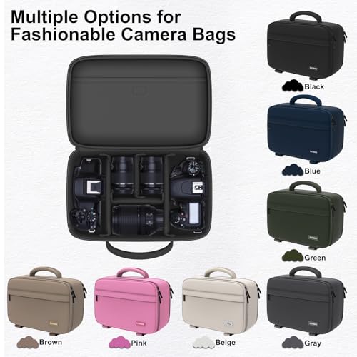 Camera Bag for Canon/Sony/Nikon DSLR SLR Camera and Multiple Lens Gray - color: Gray