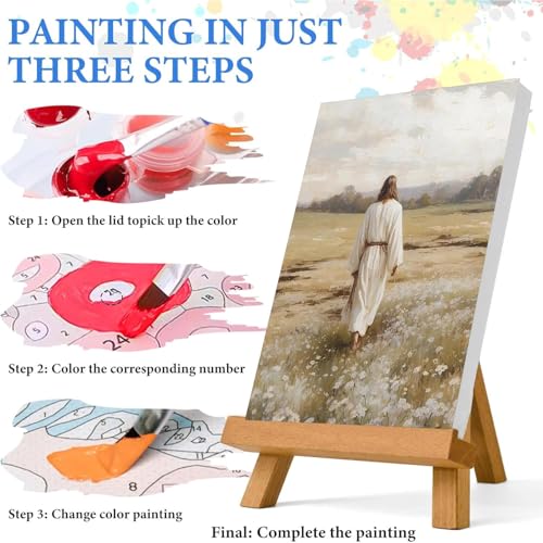Jesus Paint by Numbers Kit for Adults Framed Canvas 12X16 in, Frameworkless - color: YH02827