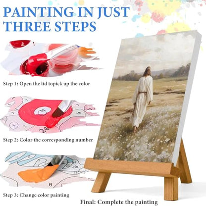 Jesus Paint by Numbers Kit for Adults Framed Canvas 12X16 in, Frameworkless - color: YH02827