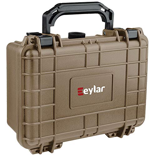 Eylar Protective Gear and Camera Hard Case Water & Shock Proof w/Foam TSA Approved 8.12 inch 6.56 inch 3.56 inch (Tan) - color: Tan