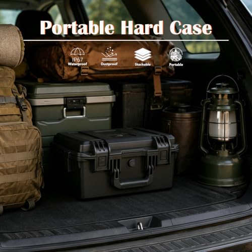 IP67 Portable Waterproof Hard Case with Handle and DIY Customizable Foam - size: RE-3321
