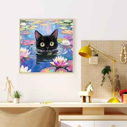 Dawnsphere Black Cat Paint by Numbers Kit for Adults Without Frame 16x16 in - color: OP-US01