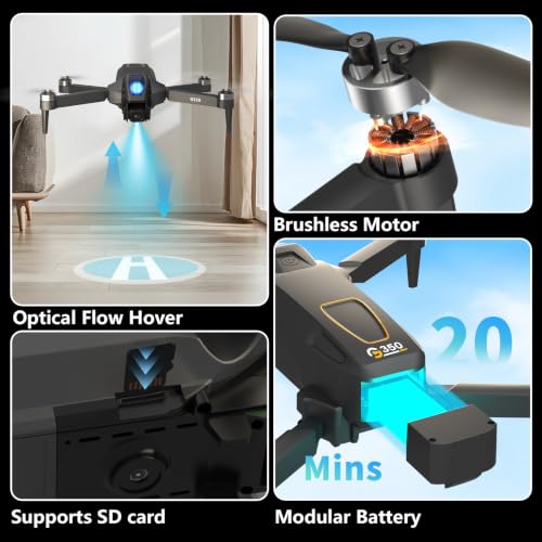 GPS Drone with 1080P Camera for Adults, Drone with 4.5″LCD Screen Remote - color: Black