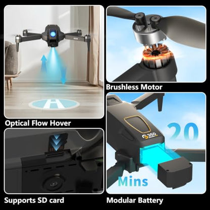 GPS Drone with 1080P Camera for Adults, Drone with 4.5″LCD Screen Remote - color: Black