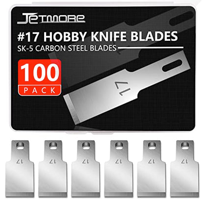 JETMORE 100 Pack Exacto Blades Refills #17 Craft Hobby Knife Blades for Art - size: #17