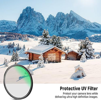 NEEWER 52mm MC UV Protection Filter 24 Layer Multi Resistant Nano Coatings/HD Optical Glass/Water Repellent/Scratch Resistant/Aluminum Alloy Ultra Slim Frame/Ultraviolet Filter - size: 52mm, style: UV