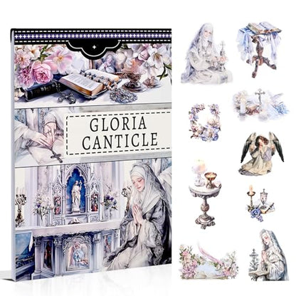Christian Journal Sticker Book, A5 Pre-Cut Scrapbook Stickers - color: Gloria Cantical