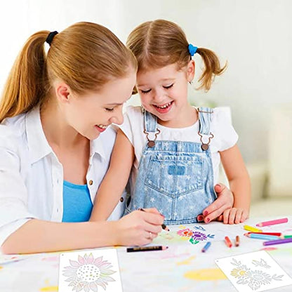 6 Inch Sunflower Stencils Reusable Flower Stencils for Painting on Wood, 25 Pieces Floral Stencil DIY Craft Template for Painting on Furniture, Canvas, Wall, Home Decor(Sunflower) - style: Sunflower