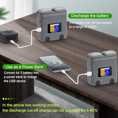 Multifunction LCD Dual Chargerfor DJI Air 3S 3 Battery
