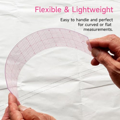 YLaziion Clear Ruler for Sewing 2x12 Inch Grid Graph Ruler 1.4mm Thick PVC - style: 12" Design Ruler