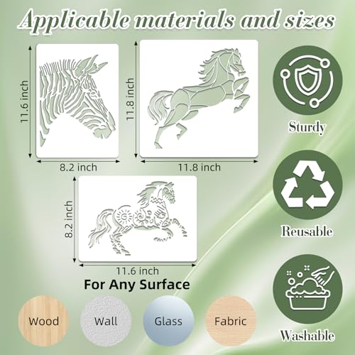 Horse Stencils for Crafts Reusable 15Pcs Art Painting Stencil - color: Horse
