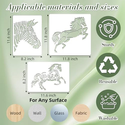 Horse Stencils for Crafts Reusable 15Pcs Art Painting Stencil - color: Horse