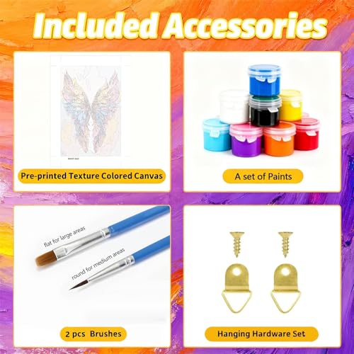 Gemozaic Framed Paint by Numbers Kit for Adults with Easel - Angel Wing - color: BKH1927