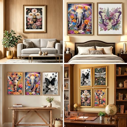 JYXSJYYD 6 Pack Colorful Animal Diamond Art Kits for Adults,12x16 inch - color: KM1003-KM1008-1