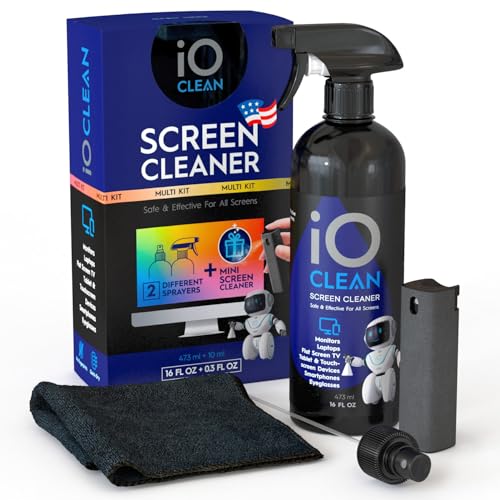 Screen Cleaner Spray (16oz + mini Cleaner) – Best Large Cleaning Kit for - size: 16 Fl Oz + 0.3 Fl Oz