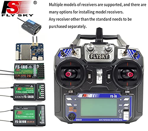 Flysky FS-i6 6CH 2.4GHz AFHDS RC Transmitter w/FS-iA6B Receiver for RC Multirotor Helicopter Airplane Glider Quadcopter (Model_2)