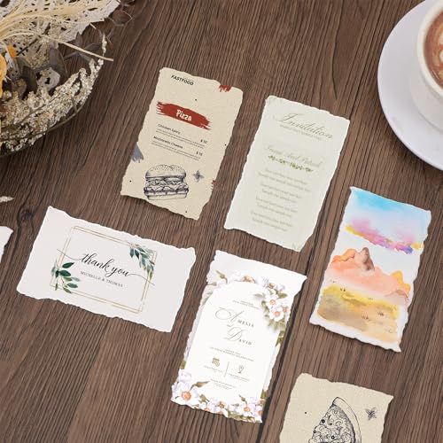 100 Sheets Watercolor Paper, 2 x 3.5 in, 300 GSM, Deckled Edge - size: 2 x 3.5inch