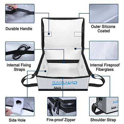 Fireproof Lipo Battery Bag, 11 x 8 x 6.5 in - color: Gray03