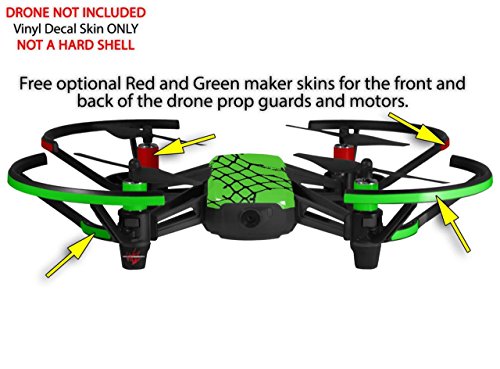 Skin Decal Wrap 2 Pack Compatible with DJI Ryze Tello Ripped Fishnets Green Drone NOT Included