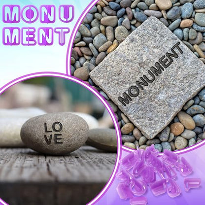 Briwooody 40 Pcs Concrete Letter Press Stamps Traditional Uppercase Letters and Numbers Stamps for Clay, Stone