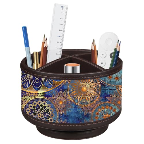 360°Rotatable TV Remote Control Holder with 4 Compartments Desk Accessories - color: Gear