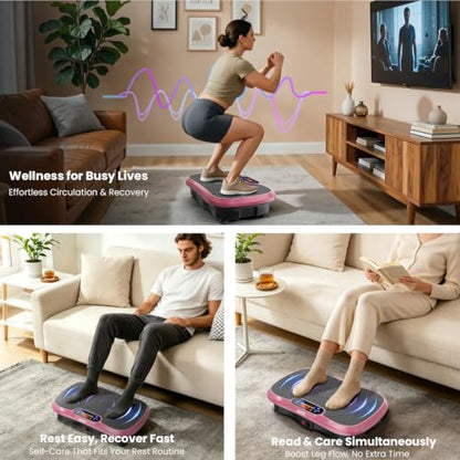 AXV Vibration Plate Exercise Machine Fitness Platform Body Vibrating Board - color: BASIC.PINK