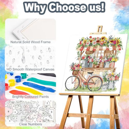 Flower Shop Framed Paint by Numbers Kit for Adults Beginner 10x10 inch - color: Frame-OP-US17
