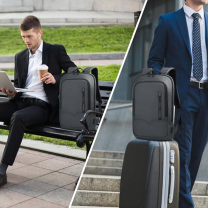 hk Backpack for Men Business Slim Laptop Bag - color: Dark Grey, size: 15.6 Inch