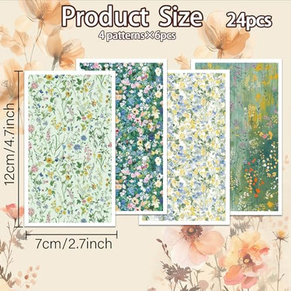 OLYCRAFT 24Pcs 4 Styles Wildflowers Clay Transfer Paper for Polymer - style: Wildflower