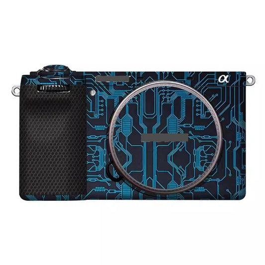 Alpha 6700 Camera Body Sticker Protective Skin Vinyl Film Decals Accessories for Sony A6700 (Circuit Blue) - color: Circuit Blue