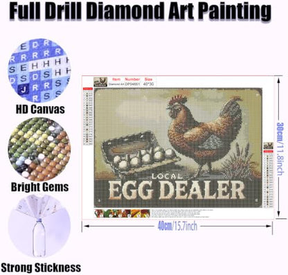 ZeeLionArt Diamond Art Kit, Funny Chicken, 16 x 12 Inch - color: DP04651