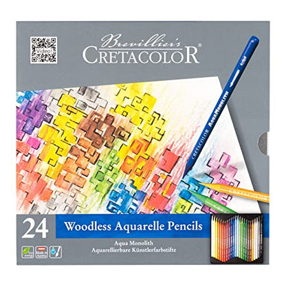 Cretacolor Aqua Monolith Watercolor Pencil Set, 24 Stk, Multi - style: Set of 24