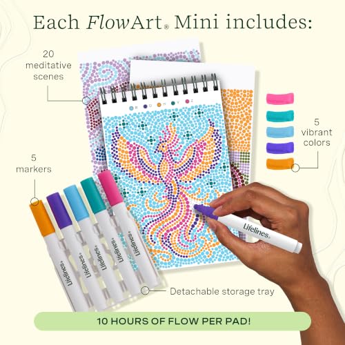 Lifelines FlowArt Mini Activity Pad, 3-Pack - Dot-by-Letter Coloring Books - size: Minis, style: 3 Pack - Enchanted Magic