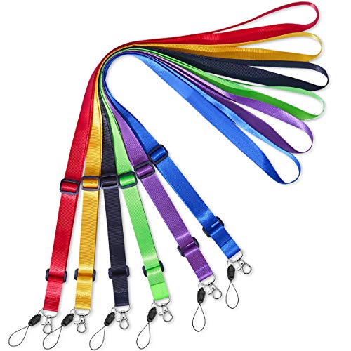 AMUU 6 Pcs Lanyard Adjustable Extend Length for ID Badges Holder - color: 6 Pack Lanyard