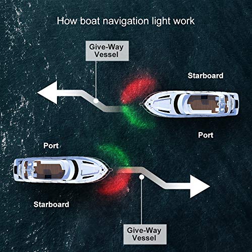 LED Boat Navigations Light Marine Red and Green Bow Light Black New - color: Black New Version