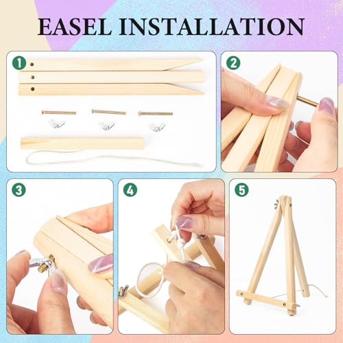 Camocin 4 Pack Framed Paint by Numbers Kit for Adults with Wooden Easel - color: LBOP4PF09