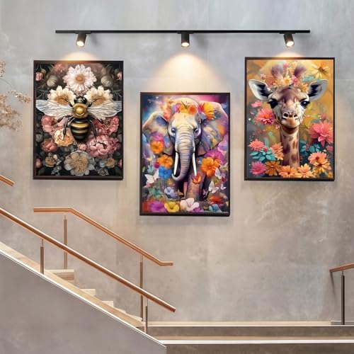 JYXSJYYD 6 Pack Colorful Animal Diamond Art Kits for Adults,12x16 inch - color: KM1003-KM1008-1