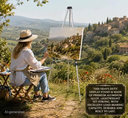 MXG 64" Adjustable Aluminum Large Display Stand,Easel for Painting & Sign - color: Silver