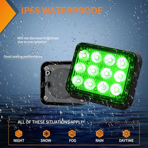 Nilight 12LED Magnetic Wireless Trailer Lights 2PCS Green - color: 12LED Green