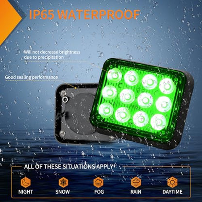 Nilight 12LED Magnetic Wireless Trailer Lights 2PCS Green - color: 12LED Green