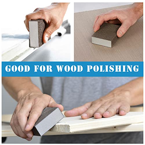 8Pcs 120 Grit Sanding Blocks, Jamiikury Fine Sanding Sponge Washable and Reusable, Wet Dry Sandpaper Sponge for Wood Metal FurniturePaint and Drywall - size: 120 Grits