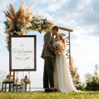 GlikCeil 57" Gold Metal Scroll Easel Stand for Wedding Sign Display - color: Gold