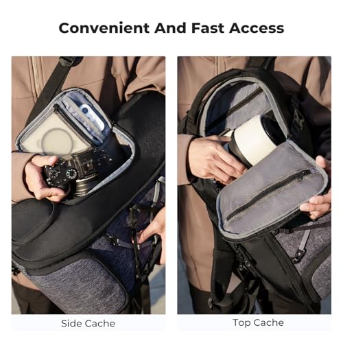 K&F CONCEPT Camera Backpack,30L Large Capacity Camera Bag for Photographers - color: 03-black-grey, size: 30L