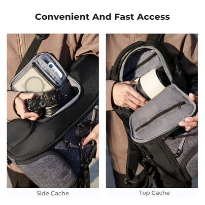 K&F CONCEPT Camera Backpack,30L Large Capacity Camera Bag for Photographers - color: 03-black-grey, size: 30L