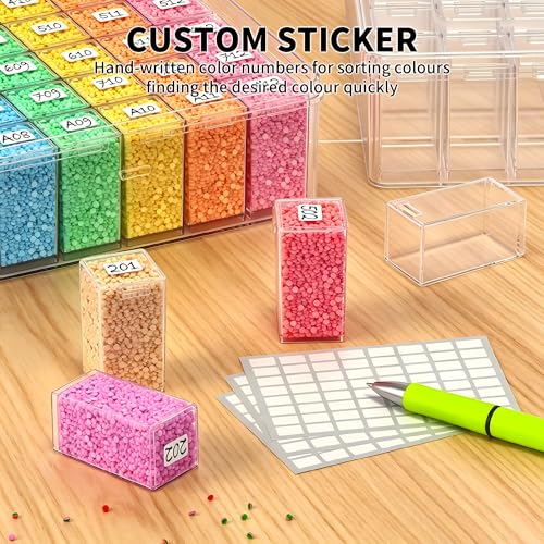 Newly Upgraded Transparent Large Capacity Diamond Painting Storage Containers,96 Grid Craft Organizers and Storage, Suitable for Nail Art, Necklaces, Bead Storage Containers - style: 96 large bottle
