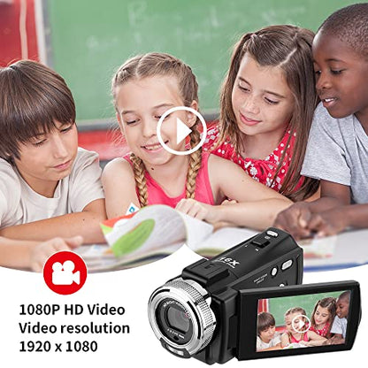 ORDRO V12 1080P Camcorder Night Vision with 16G Card 2 Batteries