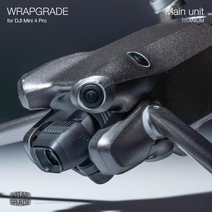 WRAPGRADE Skin Stickers Compatible with DJI Mini 4 Pro | Full Wrap (Titanium) - color: Titanium