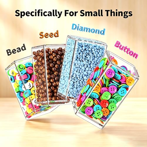 Newly Upgraded Transparent Large Capacity Diamond Painting Storage Containers,96 Grid Craft Organizers and Storage, Suitable for Nail Art, Necklaces, Bead Storage Containers - style: 96 large bottle
