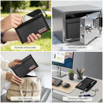 ENGPOW Fireproof Organizer Travel Safe Bag, Portable Electronic Carry Case - size: 10.6'' x 6.7''